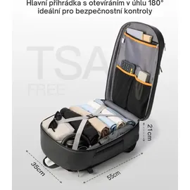 Inateck 40L Reiserucksack mit 26 Taschen, TSA Freundlich Handgepäck Rucksack Herren für 15,6-16 Zoll Laptop, Travel Backpack für Geschäftsreisen, Business Reise, Schwarz