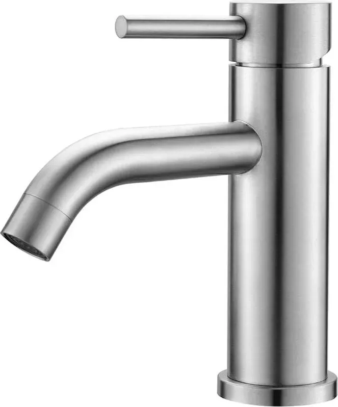 Ibergrif Badezimmer Waschbecken Mischbatterie Einhebel, Gebürstetes Nickel, Edelstahl, Grau