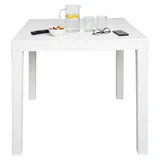 PROGARDEN Bali Gartentisch 78 x 78 x 72 cm Weiß