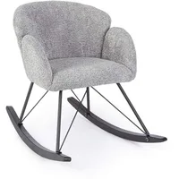 BIZZOTTO Schaukelsessel Sibilla aus Boucle-Stoff, klassisches Design, hellgrau, gepolstert,