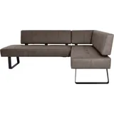 K+W Komfort & Wohnen Eckbank K+W KOMFORT & WOHNEN "Spider II", braun (coffee 78, schwarz), B:195cm H:88cm T:165cm, Sitzbänke, Eckbank, Sitzsteppung, bequem durch Sandwichbauweise, 2 Stellmaße