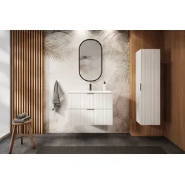 Rodan | Waschbeckunterschrank 80cm | Weiß matt | B/H/T 80/57/46cm | 2 Softclose-Schubladen | Badezimmerschränke, Badmöbel, Waschbecken Unterschr... - Weiß