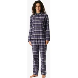 SCHIESSER Pyjama Selected Premium Warming Blau / Lila 48 (4XL)