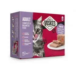 Voskes Adult Paté Iberisches Schwein mit Pute & Kürbis Nassfutter Katze (8x85 g) 8 Packungen (64 x 85 g)