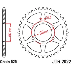 JT SPROCKETS Standard Stahl Kettenrad 2022 - 525