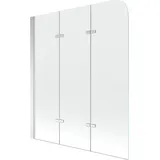Mexen Felix Badewannenfaltwand 3-teilig 120 x 140 cm, transparent, chrom - 890-120-003-01-00