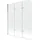 Mexen Felix Badewannenfaltwand 3-teilig 120 x 140 cm, transparent, chrom - 890-120-003-01-00