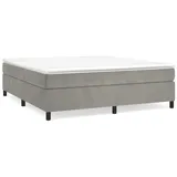 vidaXL Boxspringbett mit Matratze Hellgrau 200x200 cm Samt