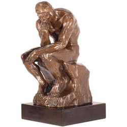 Casa Padrino Art Deco Bronzefigur Der Denker Bronze / Schwarz H. 30,5 cm - Bronze Skulptur - Dekofigur