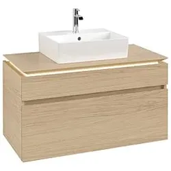 Villeroy & Boch Legato Waschtischunterschrank B604L0VJ 100x55x50cm, mit Beleuchtung, Nordic Oak