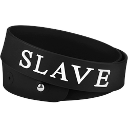 Halsband Slave, schwarz | weiß