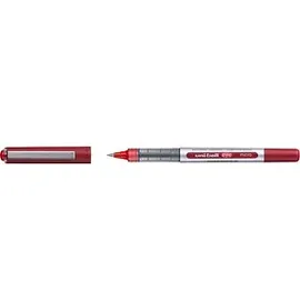Uni-Ball eye micro UB-150E Tintenroller silber 0,2 mm, Schreibfarbe: rot, 12 St.
