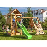 TheGoodGarden FUNGOO 'Fortress Spider+' teak mit Rutsche, Klettererweiterung, B:560cm H:305cm T:445cm