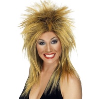 Ginger Damenperücke im Stil der 80er Jahre, Rock Diva, Punk, Rock, Vokuhila, Kostüm-Zubehör