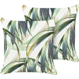 Beliani Calderina 45 x 45 cm Grün, Weiß