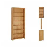 VidaXL Bücherregal 7 Fächer 90x22,5x200 cm Massivholz Eiche