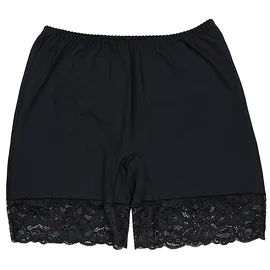 Alkato Damen Longpants mit Spitze Unterhose mit Bein Miederpants Rock Boxershorts, Farbe: schwarz, Größe: 3XL - 3XL