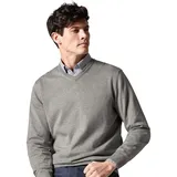 CasaModa V-Ausschnitt-Pullover grau (hellgrau), 100% Baumwolle, Pullover Strickpullover