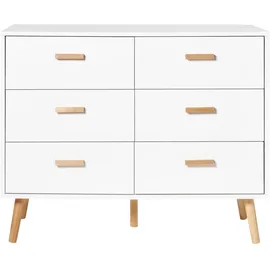 Beliani Kommode mit 6 Schubladen NEWARK Weiß