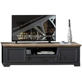 Stella Trading Hom`in Tv-Element, Eiche Artisan Metall, 2 Fächer, 1 Schubladen, 193x54x51 cm