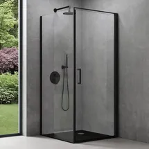 SoGood Doporro Eck-duschkabine 80x100x195cm Eckdusche In Schwarz Mit Hebe- Und Senkmechanismus Esg-sicherheitsglas Klarglas Inkl. Beidseitiger Easy-clean-beschichtung Ravenna36-plus
