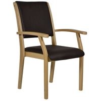 Devita Stuhl Seniorenstuhl Pflegestuhl Kerry - Verschiedene Sitzhöhen (Einzel), stapelbar, standfest, verschieden Sitzhöhe wählbar, versch. Bezüge wählbar braun