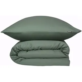 SCHIESSER Ella Unifarben Dunkelgrün 155 x 220 cm + 80 x 80 cm