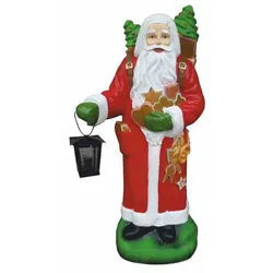 Casa Padrino Weihnachtsmann Deko Skulptur mit Laterne H. 92 cm - Weihnachts Dekoration