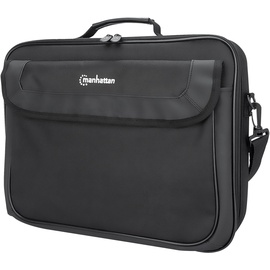 Manhattan "Manhattan Cambridge Laptop Bag 15.6", Clamshell Design, Black, LOW COST, Accessories Pocket, Document Compartment on Back, Shoulder Strap (removable), Equivalent to Targus TAR300, Notebook Case, Three Year Warranty - Notebook-Tasche"