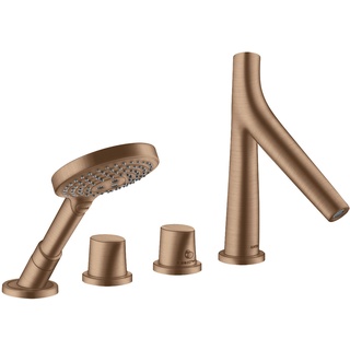 Hansgrohe Axor Starck Organic 4-Loch Fliesenrandarmatur mit Thermostat Brushed Red Gold