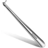 ZOMAKE Schuhlöffel Lang 42cm Schuhanzieher Lang Metall,Langer Schulöffel Edelstahl Stabil(1er Silber A) - 42