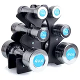 Hantelhalterung Kurzhanteln, 3-stufiger Hantelständer bis 20 kg aus PP für Heimtraining, Fitnessstudio und Krafttraining