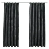 vidaXL Verdunkelungsvorhänge mit Haken 2 Stk. Samt Anthrazit 140x175cm