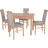 HOFMANN LIVING AND MORE Essgruppe »5tlg. Tischgruppe«, (Spar-Set, 5 tlg., 5tlg. Tischgruppe), Stühle montiert, grau