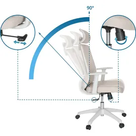HJH Office Bürostuhl MIKEO W Stoff Drehstuhl mit Armlehnen