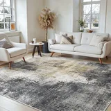 BEIMO Waschbarer Teppich Wohnzimmer, Abstrakt Design Teppich Schlafzimmer Kurzflor, Groß Teppiche rutschfest Weiche für Badezimmer Esszimmer Flur, 160X230CM, Schwarz-grau Verlauf