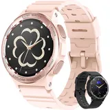 MODFU Smartwatch, Smartwatch Damen Herren, 1,3" Fitness Tracker Uhren für Android iOS, IP68 Wasserdicht Pulsmesser Schrittzähler Aktivitätstracker - Rosa