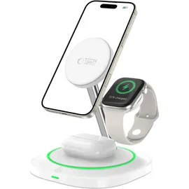 TECH-PROTECT QI15W-A46 3in1 Magnetisches MagSafe Induktives Ladegerät Weiß