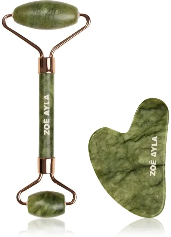 Zoë Ayla Jade Facial Roller And Gua Sha Tool Geschenkset für das Gesicht 1 St.