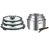 TEFAL INGENIO EMOTION INOX TOPFSET + GLASDECKELN 7-TEILIG TÖPFE ABNEHMBARE GRIFF