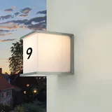 Licht-Erlebnisse Hausnummernleuchte mit Leuchte 16,5 cm Grau/Weiß