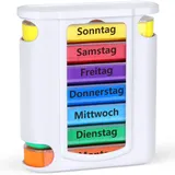 Opret Tablettenbox mit 4 Fächer für Morgens Mittags Abends Nachts, Medikamentenbox Pillenbox 7 Tage Pillendose Tablettendose Wochenbox Tabletten Organizer Supplement Box