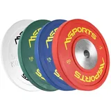 MSports® Hantelscheiben Olympia Hantelscheiben 2er Set Professional 50mm weiß