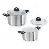 Genius Cerafit Steel - Kochtopf Ø 20 cm + Ø 24 cm | Set 4-tlg.