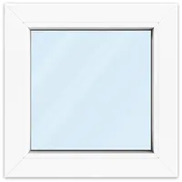 Fenster 50x50 cm, Kunststoff Profil aluplast IDEAL® 4000, Weiß, 500x500 mm, einteilig festverglast, 2-fach Verglasung, individuell konfigurieren