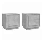 vidaXL Nachttische 2 Stk. Betongrau 44x35x45 cm Holzwerkstoff