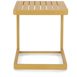 BIZZOTTO Beistelltisch Konnor aus Aluminium, modern, quadratisch, senfgelb, outdoor geeignet