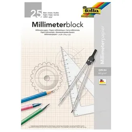 Folia Millimeterpapier A4 80 g/m2 25 Blatt