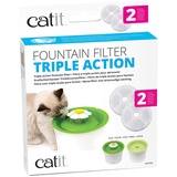 Catit Triple Action Filter, 3fach wirksamer Ersatzfilter, Trinkbrunnenfilter, 2er Pack
