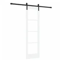 vidaXL Haustür Schiebetür ORKDAL Weiß und Schwarz 61 x 198,5 cm (1-St) schwarz